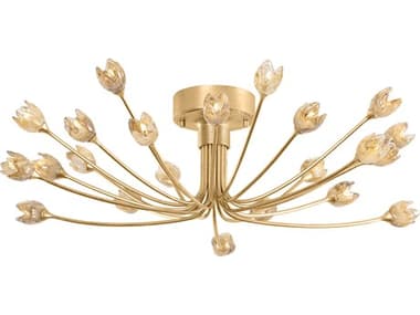 Hudson Valley Falkirk 22-Light Vintage Gold Leaf Semi Flush Mount HV5422VGL