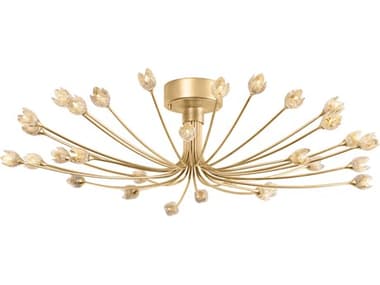 Hudson Valley Falkirk 30-Light Vintage Gold Leaf Semi Flush Mount HV5430VGL