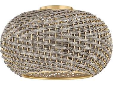 Hudson Valley Penarth 1-Light Aged Brass Flush Mount HV5517AGB