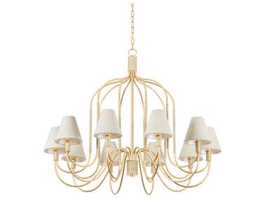 Hudson Valley Warrensburg 10-Light Vintage Gold Leaf Candelabra Chandelier HV5744VGL