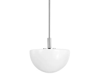 Hudson Valley Lethbridge 15" 1-Light Polished Nickel White Glass Bowl Pendant HV5915PN