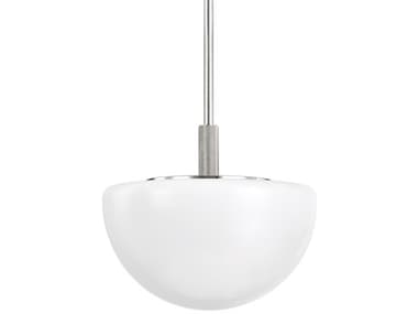 Hudson Valley Lethbridge 19" 1-Light Polished Nickel White Glass Bowl Pendant HV5919PN