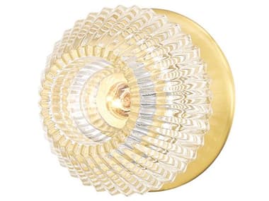 Hudson Valley Barclay 5" Tall 1-Light Aged Brass Clear Glass Wall Sconce HV6141AGB