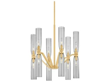 Hudson Valley Harpswell 12-Light Aged Brass Cylinder Chandelier HV6813AGB