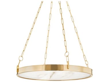 Hudson Valley Kirby 30" Wide 1-Light Aged Brass White LED Round Chandelier HV7230AGB