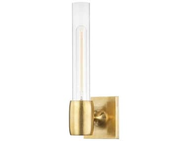 Hudson Valley Hogan 14" Tall 1-Light Aged Brass Glass Wall Sconce HV7551AGB