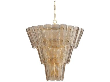 Hudson Valley Cassian 18-Light Vintage Gold Leaf Tiered Chandelier HV7918VGL