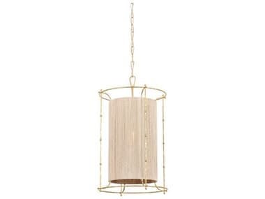 Hudson Valley Jones Point 1-Light Vintage Gold Leaf Cylinder Pendant HV8020VGL