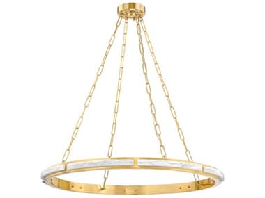 Hudson Valley Wingate 1-Light Aged Brass Round Pendant HV8136AGB