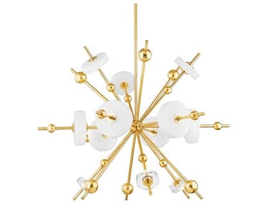 Hudson Valley Maynard 12-Light Aged Brass Sputnik Pendant HV8145AGB