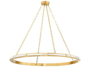 Hudson Valley Wingate 1-Light Aged Brass Round Pendant HV8148AGB