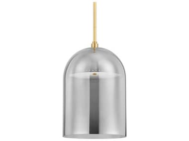 Hudson Valley Dorval 13" 1-Light Aged Brass Glass LED Bell Pendant HV8713AGB
