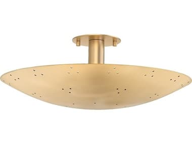 Hudson Valley Bern 3-Light Vintage Brass Bowl Semi Flush Mount HV8718VB