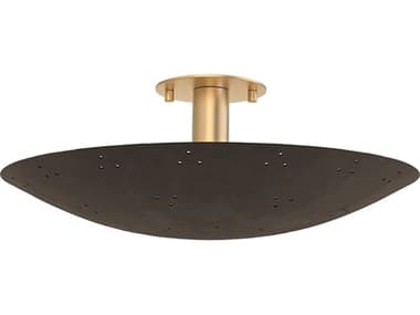 Hudson Valley Bern 3-Light Vintage Brass Bronze Bowl Semi Flush Mount HV8718VBBRZ