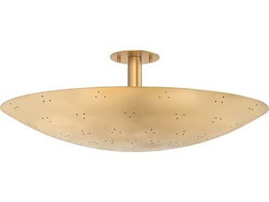 Hudson Valley Bern 3-Light Vintage Brass Bowl Semi Flush Mount HV8728VB