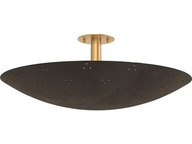 Hudson Valley Bern 3-Light Vintage Brass Bronze Bowl Semi Flush Mount HV8728VBBRZ