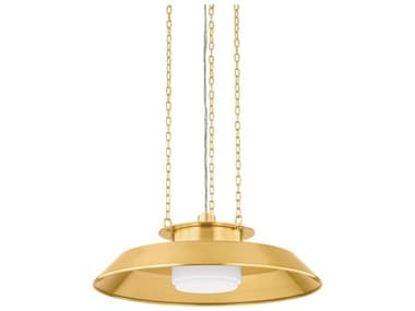 Hudson Valley Woodrow 1-Light Aged Brass Bowl Pendant HV8822AGB