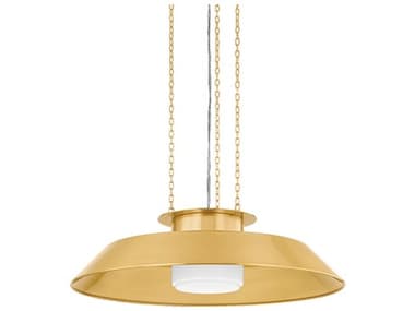 Hudson Valley Woodrow 1-Light Aged Brass Bowl Pendant HV8832AGB