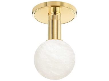 Hudson Valley Murray Hill 4" 1-Light Aged Brass LED Globe Semi Flush Mount HV9280AGB
