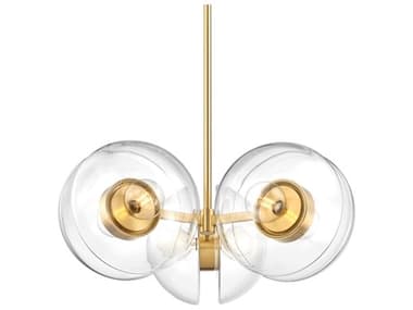 Hudson Valley Kert 38" Wide 6-Light Aged Brass Glass Round Chandelier HV9439AGB