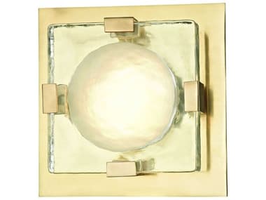 Hudson Valley Bourne 8" Tall 1-Light Aged Brass Glass LED Wall Sconce HV9808AGB