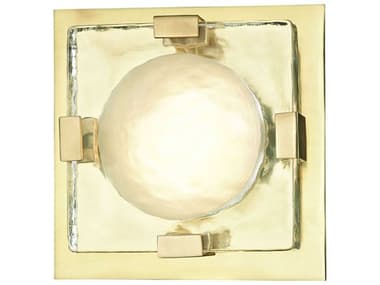 Hudson Valley Bourne 10" Tall 1-Light Aged Brass Glass LED Wall Sconce HV9811AGB