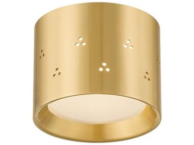 Hudson Valley Edisto 1-Light Aged Brass Drum Flush Mount HVCB2405AGB
