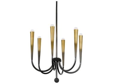 Hudson Valley Adley 6-Light Gradient Brass Linear Chandelier HVCB3846GB