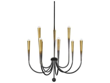 Hudson Valley Adley 9-Light Gradient Brass Linear Chandelier HVCB3849GB