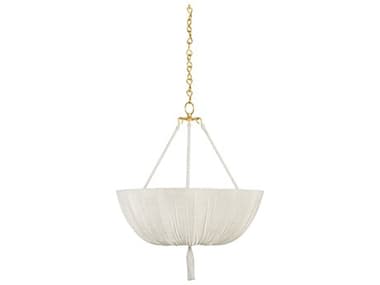 Hudson Valley Carolina 3-Light Aged Brass White Pendant HVCB5722AGB