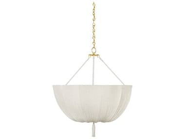 Hudson Valley Carolina 3-Light Aged Brass White Pendant HVCB5730AGB