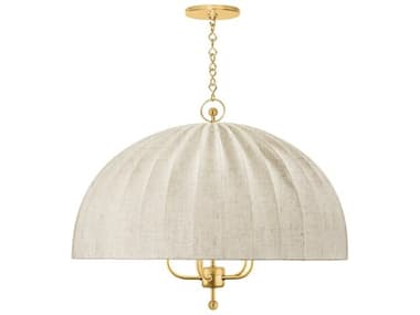 Hudson Valley Palmetto 5-Light Aged Brass Pendant HVCB5855AGB