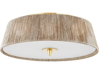 Hudson Valley George 3-Light Aged Brass Flush Mount HVCB9518AGB