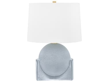 Hudson Valley Leeston Aged Brass Ceramic Reactive Slate White Linen Table Lamp HVL4123AGBCRT