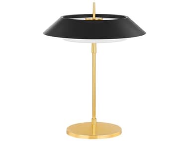 Hudson Valley Westport Aged Brass Soft Black Opal Matte Glass Table Lamp HVL4323AGBSBK