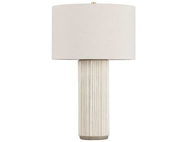 Hudson Valley Crestwood Aged Brass Ceramic Fluted Ivory White Buffet Lamp HVL5431AGBCFI