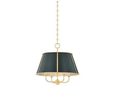 Hudson Valley Cambridge 4-Light Aged Brass Soft Studio Green Candelabra Chandelier HVMDS120AGBSSG