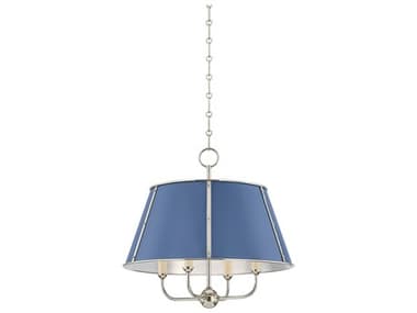 Hudson Valley Cambridge 4-Light Polished Nickel Soft French Blue Candelabra Chandelier HVMDS120PNFBL