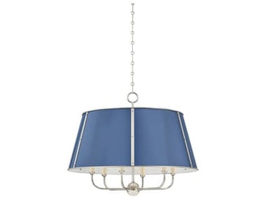 Hudson Valley Cambridge 6-Light Polished Nickel Soft French Blue Candelabra Chandelier HVMDS121PNFBL