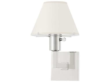 Hudson Valley Leeds 12" Tall 1-Light Polished Nickel Cream Paper Wall Sconce HVMDS130PN