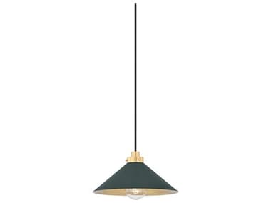 Hudson Valley Clivedon 1-Light Aged Brass Soft Studio Green Mini Pendant HVMDS1401AGBSSG