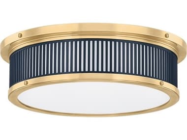 Hudson Valley Ashdown 1-Light Aged Brass Distressed Bronze Round Flush Mount HVMDS1901AGBDBL