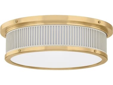 Hudson Valley Ashdown 1-Light White Round Flush Mount HVMDS1901AGBOW
