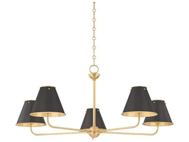 Hudson Valley Burghley 5-Light Aged Brass Distressed Bronze Chandelier HVMDS2000AGBDB