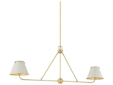 Hudson Valley Burghley 2-Light White Linear Island Pendant HVMDS2001AGBOW