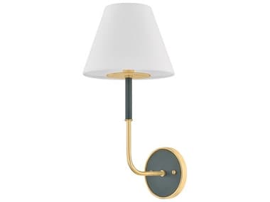 Hudson Valley Wedgewood 1-Light Aged Brass Soft Studio Green Wall Sconce HVMDS2200AGBSSG