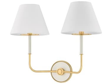 Hudson Valley Wedgewood 2-Light Gold Wall Sconce HVMDS2201AGBOW