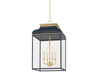 Hudson Valley Houghton 4-Light Aged Brass Distressed Bronze Pendant HVMDS2401AGBDBL