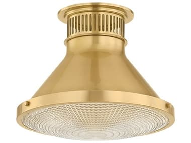 Hudson Valley Highclere 1-Light Aged Brass Flush Mount HVMDS2402AGB