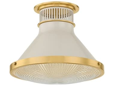 Hudson Valley Highclere 1-Light Off White Flush Mount HVMDS2402AGBOW